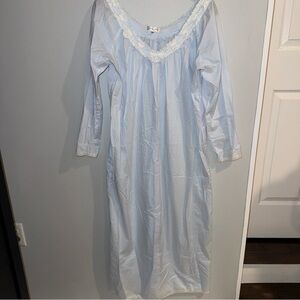 Maria Scotto Vintage Nightgown Cotton W/ Embroidered Made In Italy Victorian